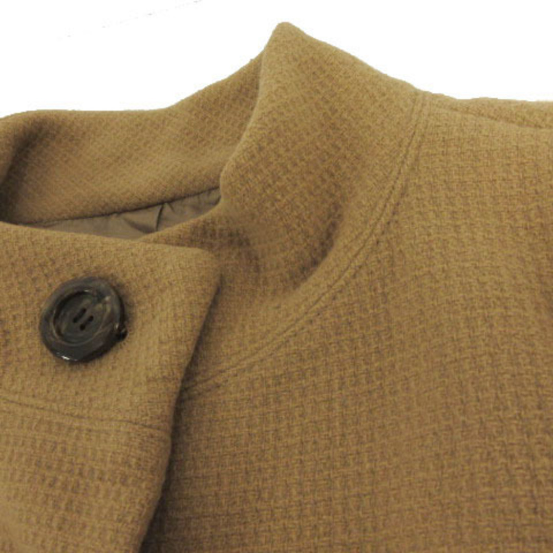 Adam et Rope'(アダムエロぺ)のアダムエロペ コート スタンドカラー 起毛 ウール混 格子柄 茶 36 レディースのジャケット/アウター(その他)の商品写真
