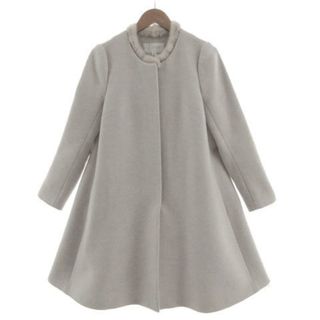 ジルスチュアート(JILLSTUART)のジルスチュアート コート ファー ノーカラー 2way Aライン グレー系 S(その他)