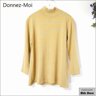 Donnez-Moi レディース 長袖 ハイネック ボーダー カットソー(カットソー(長袖/七分))