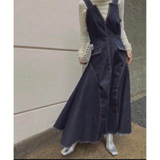 アメリヴィンテージ(Ameri VINTAGE)のAMERI STUDS DENIM DRESS(ロングワンピース/マキシワンピース)