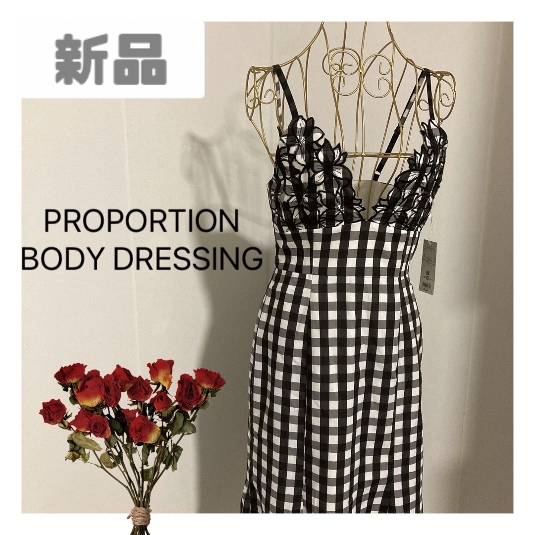 PROPORTION BODY DRESSING(プロポーションボディドレッシング)の【新品】PROPORTION BODY DRESSING  ワンピース　チェック レディースのワンピース(ロングワンピース/マキシワンピース)の商品写真