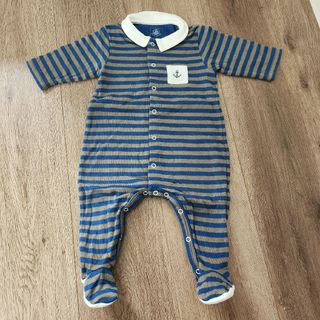 プチバトー(PETIT BATEAU)のプチバトー PETIT BATEAU ベビー ロンパース 3month 60cm(ロンパース)