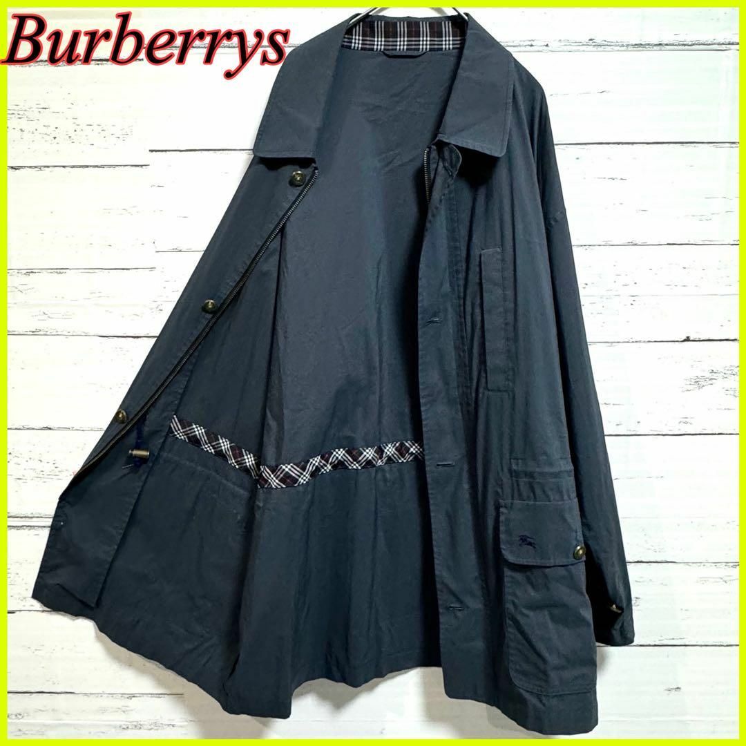 BURBERRY(バーバリー)の【美品】バーバリー ジップアップブルゾン ノバチェック コート ネイビー LY メンズのジャケット/アウター(ブルゾン)の商品写真