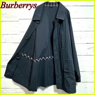 バーバリー(BURBERRY)の【美品】バーバリー ジップアップブルゾン ノバチェック コート ネイビー LY(ブルゾン)