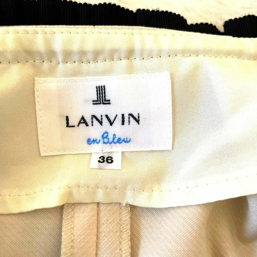 LANVIN en Bleu(ランバンオンブルー)の【美品】LANVIN en Bleu ノーカラージャケット 36 Sサイズ 上品 レディースのジャケット/アウター(ノーカラージャケット)の商品写真