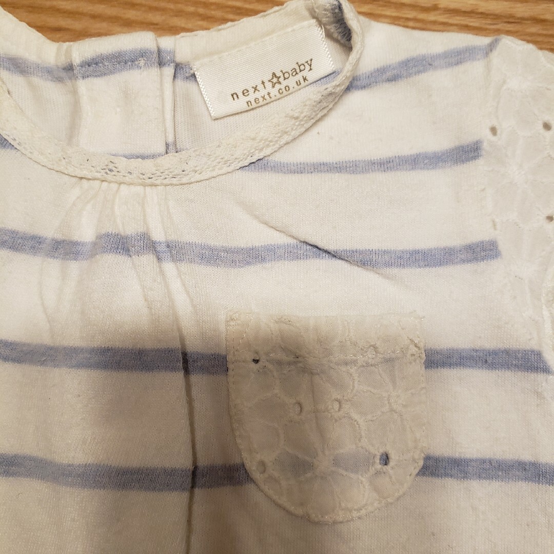 NEXT(ネクスト)のnext ボーダーキャップスリーブTシャツ キッズ/ベビー/マタニティのベビー服(~85cm)(Ｔシャツ)の商品写真