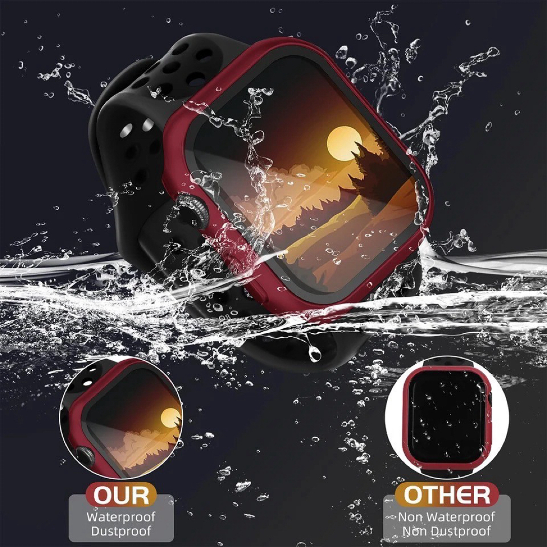 Apple watch series 表面カバー 40mm レッド スマホ/家電/カメラのスマホアクセサリー(モバイルケース/カバー)の商品写真