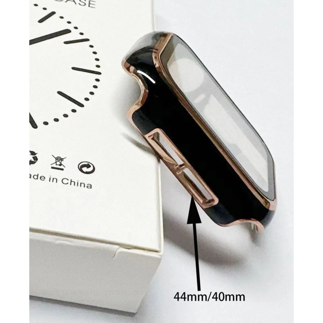 Apple watch series 表面カバー 40mm ブラックゴールド スマホ/家電/カメラのスマホアクセサリー(モバイルケース/カバー)の商品写真
