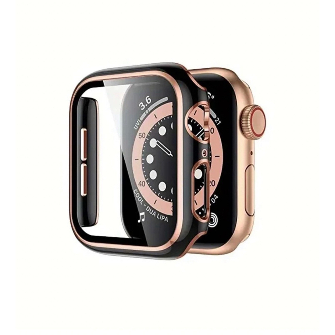 Apple watch series 表面カバー 41mm ブラックゴールド スマホ/家電/カメラのスマホアクセサリー(モバイルケース/カバー)の商品写真