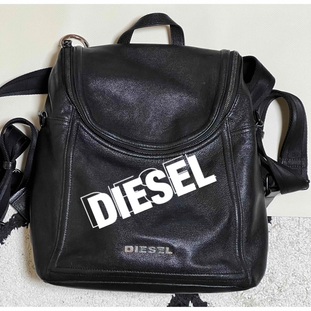 DIESEL(ディーゼル)のDIESEL ディーゼル レザー　リュック　バックパック　黒 レディースのバッグ(リュック/バックパック)の商品写真