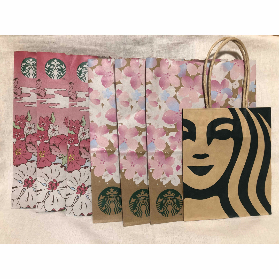 Starbucks(スターバックス)のスターバックス紙袋7枚 SAKURA レディースのバッグ(ショップ袋)の商品写真