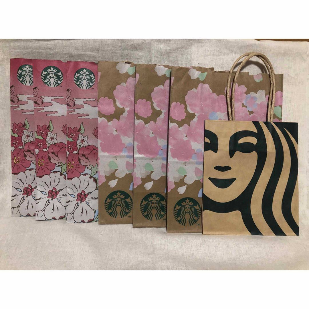 Starbucks(スターバックス)のスターバックス紙袋7枚 SAKURA レディースのバッグ(ショップ袋)の商品写真