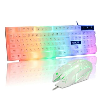 ゲーミング七色LEDキーボードマウスセット(ゲーム)