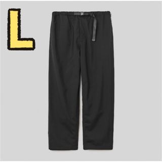 1LDK SELECT - L WOOL BLEND RIP STOP EASY PANTS (BLACK)