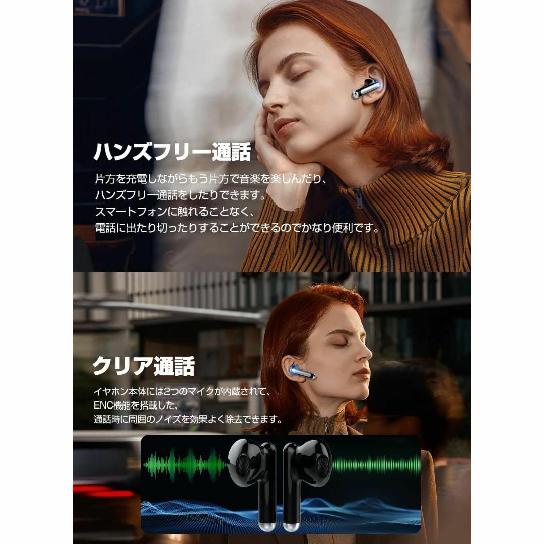 ワイヤレスイヤホン Bluetooth5.3 ノイズキャンセリ　HI-FI高品質 スマホ/家電/カメラのスマートフォン/携帯電話(その他)の商品写真