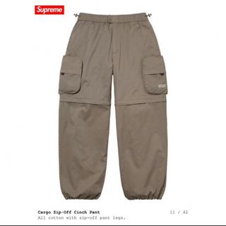 シュプリーム(Supreme)のSupreme Cargo Zip-Off Cinch Pant Grey S(ワークパンツ/カーゴパンツ)