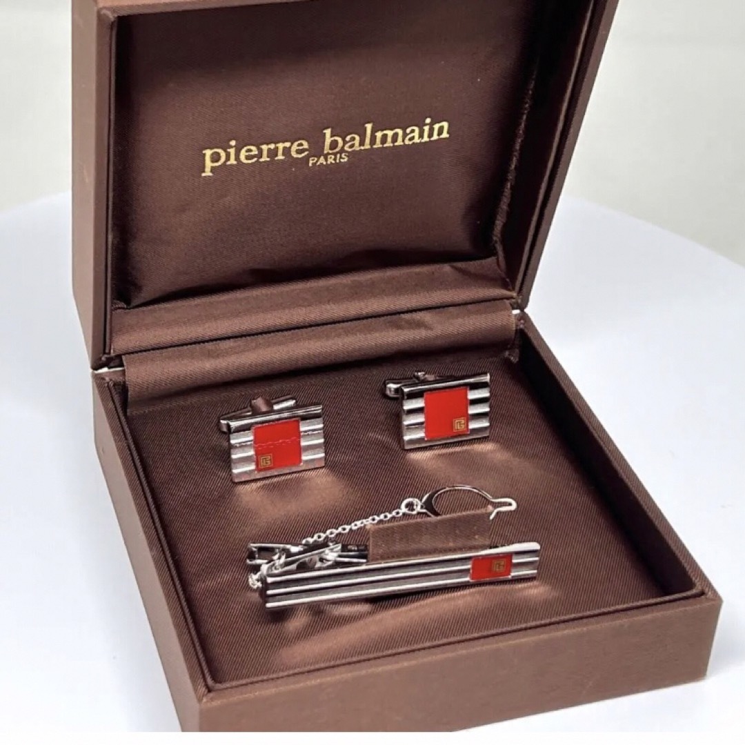 Pierre Balmain(ピエールバルマン)のピエールバルマン カフス カフリンクス ネクタイピン 箱付き アクセサリー 小物 メンズのファッション小物(カフリンクス)の商品写真