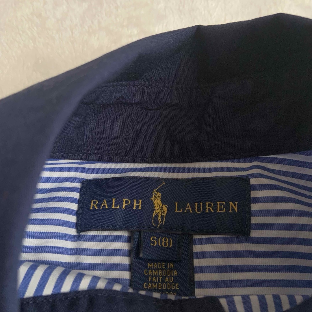 POLO RALPH LAUREN(ポロラルフローレン)の美品★ポロ ラルフローレン★シャツ★ビッグポニー★ストライプ★ブルー キッズ/ベビー/マタニティのキッズ服男の子用(90cm~)(ブラウス)の商品写真