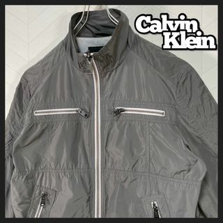 カルバンクライン(Calvin Klein)のカルバンクライン ナイロンジャケット ハイネック ジップ メンズ 袖ロゴ L(ナイロンジャケット)