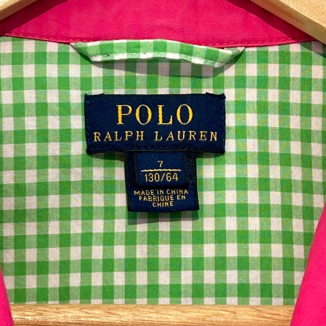 POLO RALPH LAUREN(ポロラルフローレン)の【kids】POLO RALPH LAUREN トレンチコート　130 ピンク キッズ/ベビー/マタニティのキッズ服女の子用(90cm~)(コート)の商品写真