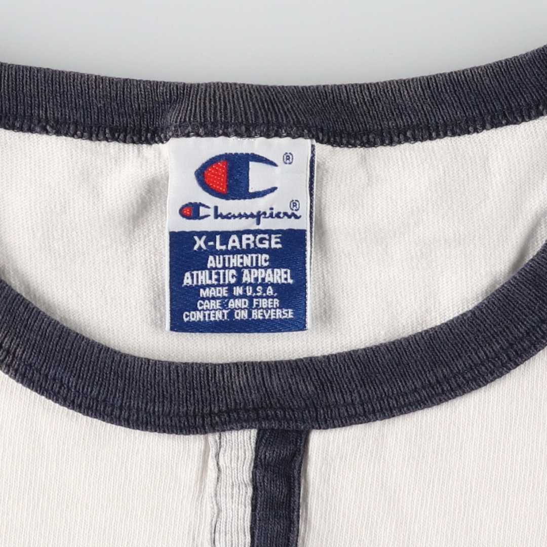 Champion(チャンピオン)の古着 90年代 チャンピオン Champion カレッジ リンガーTシャツ USA製 メンズXL ヴィンテージ /evb005138 メンズのトップス(Tシャツ/カットソー(半袖/袖なし))の商品写真