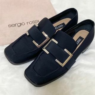 Sergio Rossi - 美品　セルジオロッシ　ローファー　シルバー金具　35 1/2　黒　保存箱