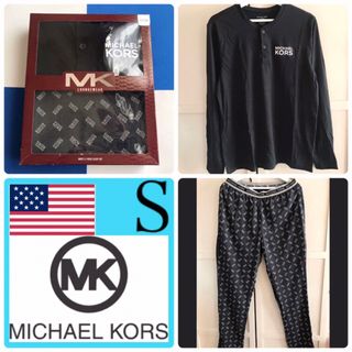 マイケルコース(Michael Kors)のレア 新品 マイケルコース USA メンズ ルームウェア S 上下セット(Tシャツ/カットソー(七分/長袖))