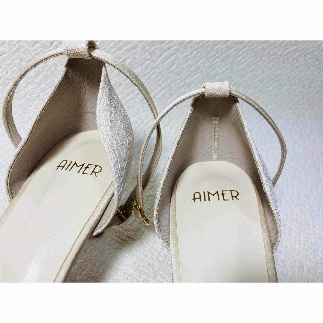 AIMER(エメ)のSH32◆新品◆AIMER フォーマルバックレースセパレートパンプス Ｍ 日本製 レディースの靴/シューズ(ハイヒール/パンプス)の商品写真