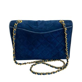 シャネル(CHANEL)の極 美品 袋付き シール有 1番台 CHANEL シャネル マトラッセ フルフラップ スウェード レザー チェーン ショルダーバッグ ブルー 02493(ショルダーバッグ)