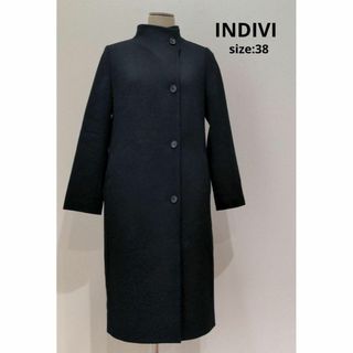 INDIVI - INDIVI インディヴィ 【日本製】 スタンドカラースレンダーコート 黒 38