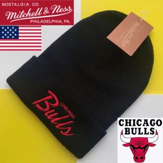 ミッチェルアンドネス(MITCHELL & NESS)のレア【新品】ミッチェル&ネス USA NBA シカゴ ブルズ ニット帽 黒(ニット帽/ビーニー)