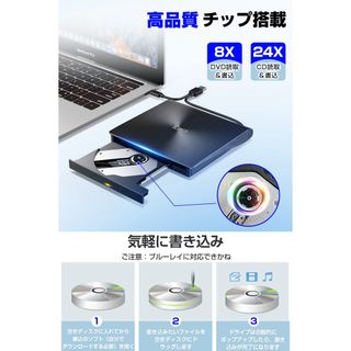 【残1点】DVD CD ポータブル USB typeC 持ち運び 書き込み(その他)