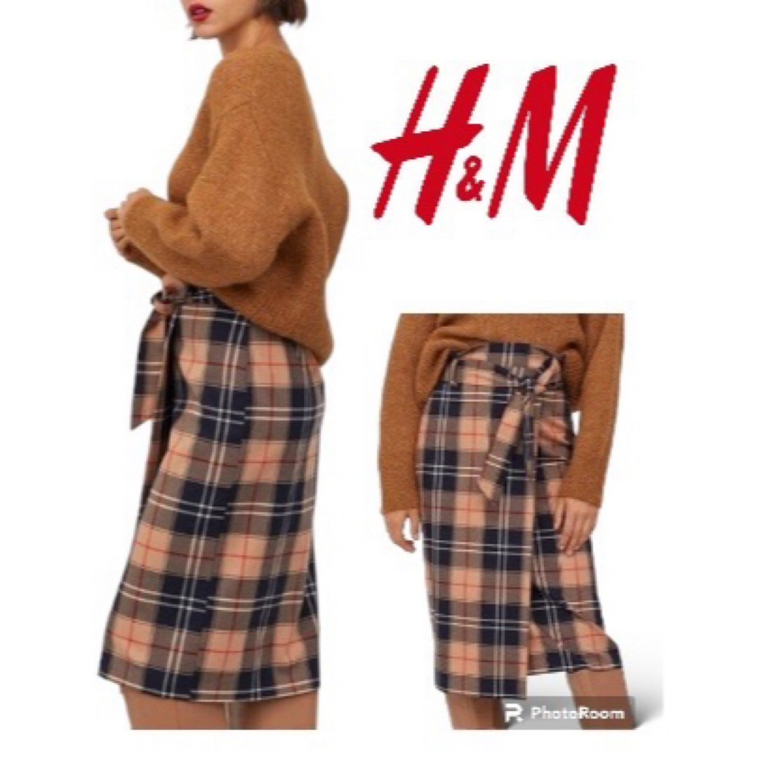 H&M(エイチアンドエム)のH&M ハイウエスト巻きスカート レディースのスカート(ひざ丈スカート)の商品写真