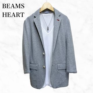 ビームス(BEAMS)のBEAMS HEART 七分袖ジャケット　テーラードジャケット　グレー　シンプル(テーラードジャケット)
