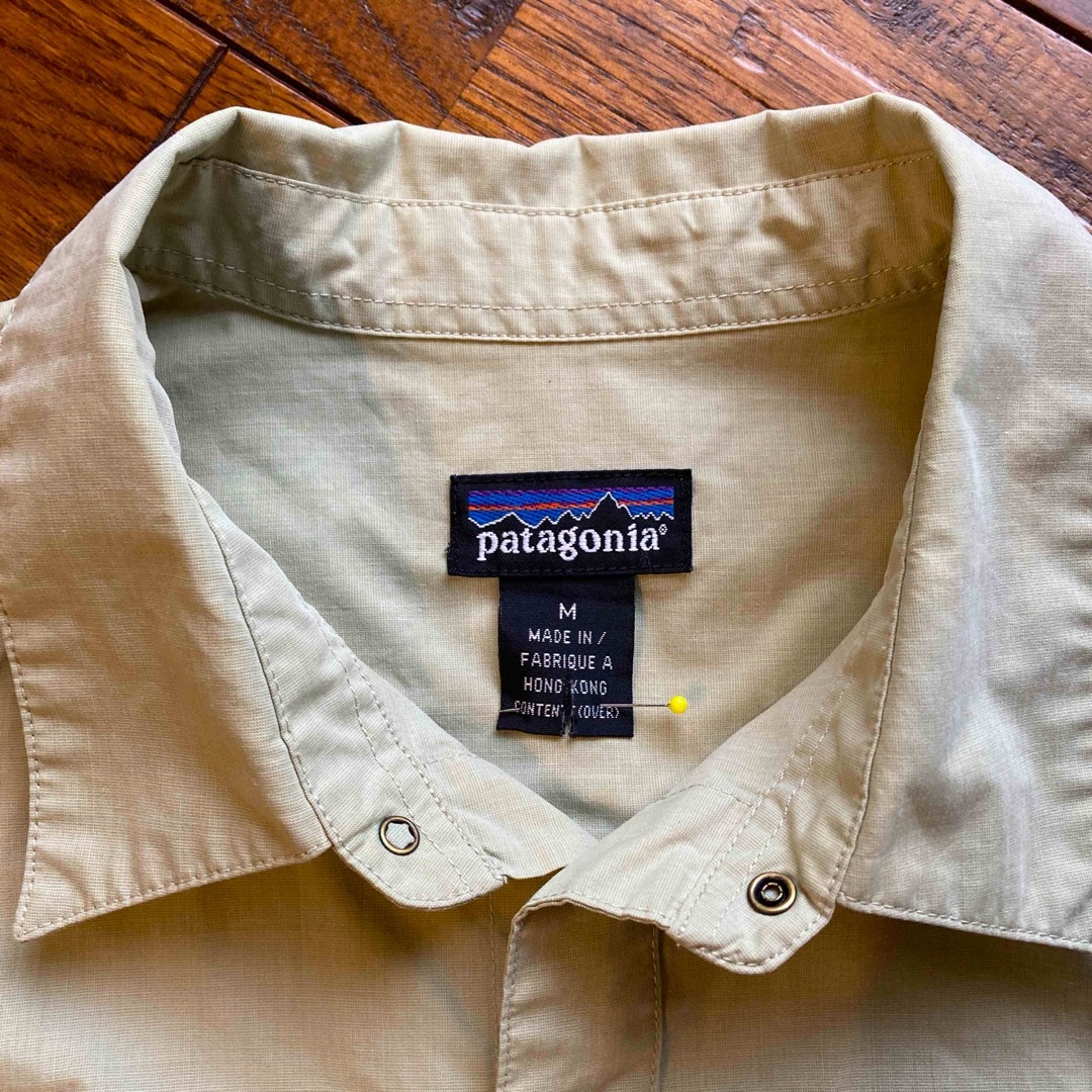 patagonia(パタゴニア)の90s 旧タグ patagonia スナップ ポプリン 長袖ワークシャツ 若草色 メンズのトップス(シャツ)の商品写真