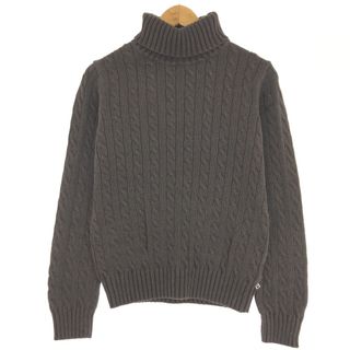 トミーヒルフィガー(TOMMY HILFIGER)の古着 トミーヒルフィガー TOMMY HILFIGER ケーブル編み タートルネック コットンニットセーター レディースM /eaa424931(ニット/セーター)