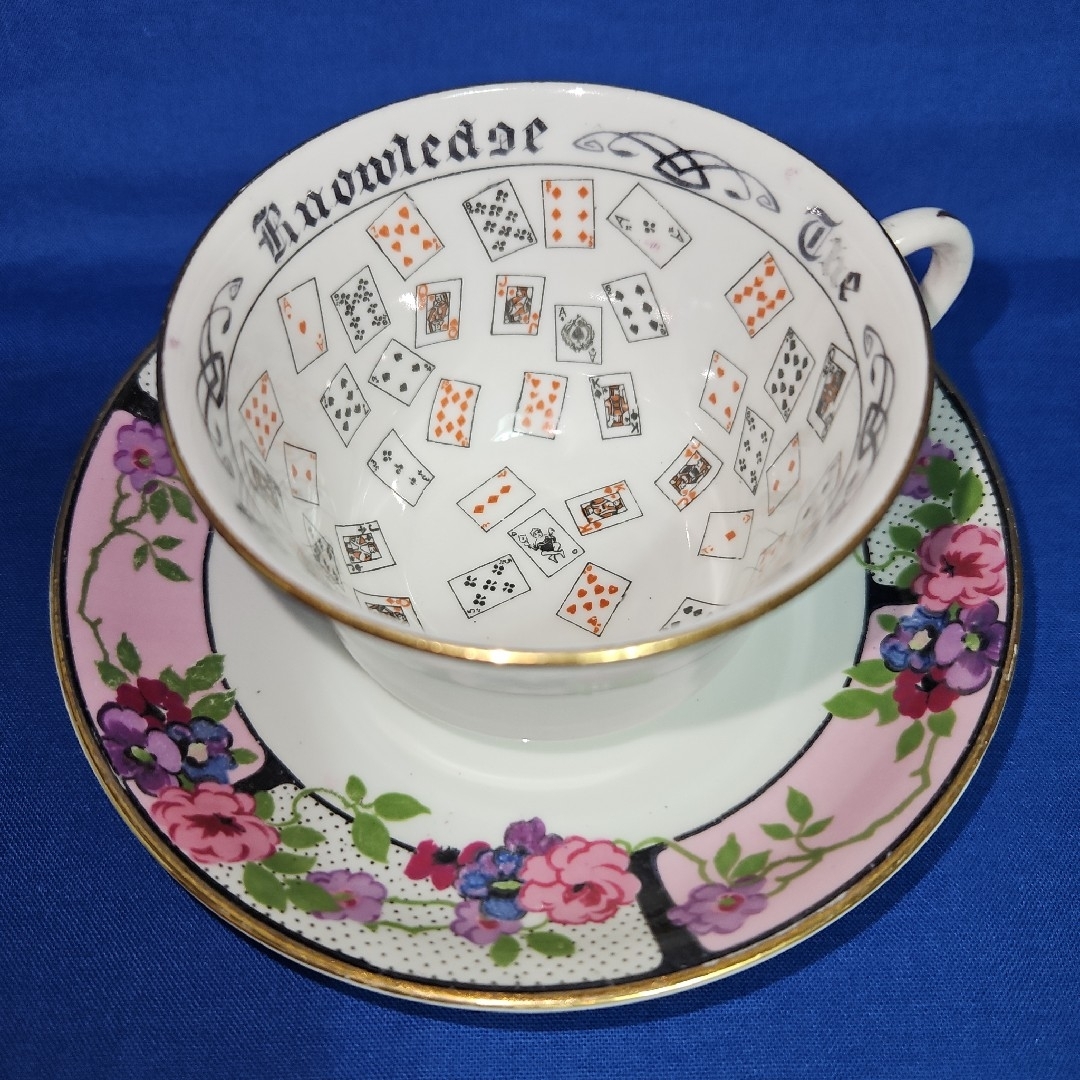 Aynsley China(エインズレイ)のレア エインズレイ 1924年 フォーチュン 紅茶占い カップ&ソーサー ローズ インテリア/住まい/日用品のキッチン/食器(食器)の商品写真