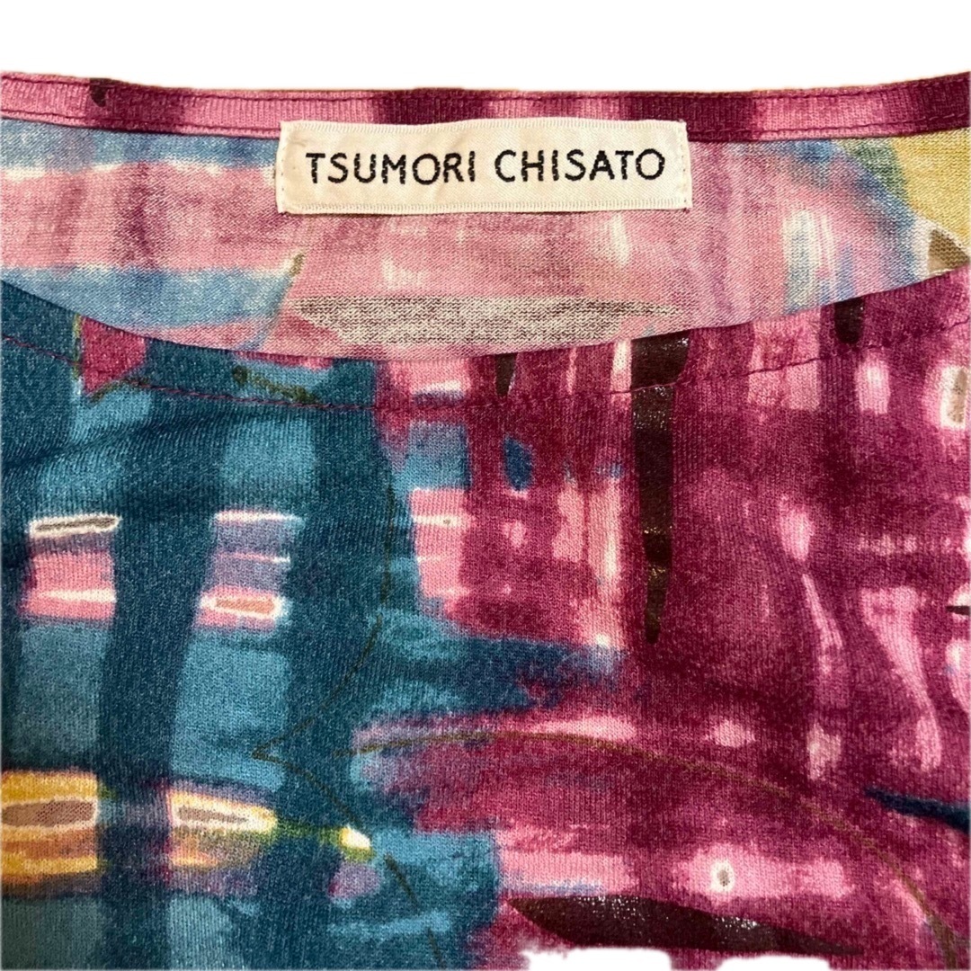 TSUMORI CHISATO(ツモリチサト)のツモリチサト　未着用シースルー柄カットソー　袖フリル レディースのトップス(カットソー(半袖/袖なし))の商品写真