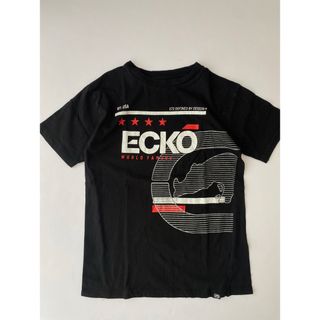 エコーアンリミテッド(ECKŌ UNLTD（ECKO UNLTD）)のecko unltd 黒　半袖Tシャツ　US古着　アメリカ　150(Tシャツ/カットソー)