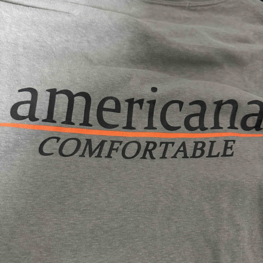 AMERICANA(アメリカーナ)の【人気】Americana 長袖　ロンTシャツ　グレー　レディース　ジーンズ レディースのトップス(Tシャツ(長袖/七分))の商品写真