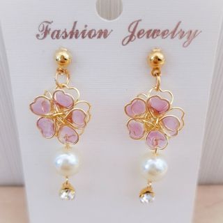 233# ピアス ハンドメイド フラワー レジン 桜(ピアス)