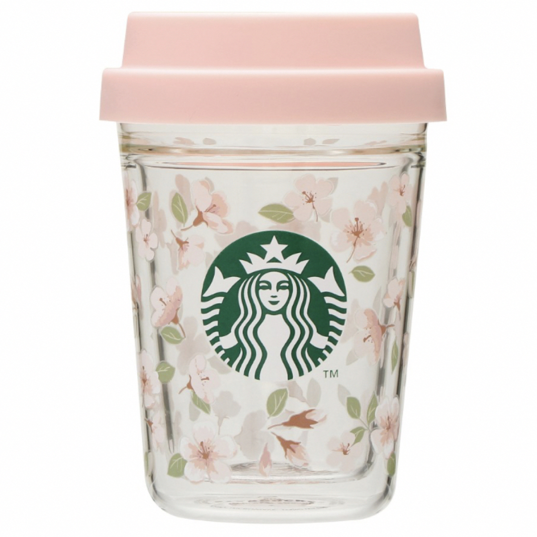 Starbucks(スターバックス)の【新品未使用】SAKURA2024ダブルウォール耐熱グラスカップ296ml 限定 インテリア/住まい/日用品のキッチン/食器(グラス/カップ)の商品写真