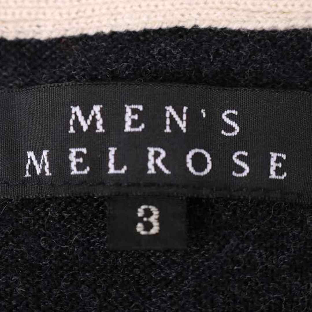 MEN'S MELROSE(メンズメルローズ)のメンズメルローズ ニット セーター トップス シンプル ウール メンズ 3サイズ ブラック MEN'S MELROSE メンズのトップス(ニット/セーター)の商品写真