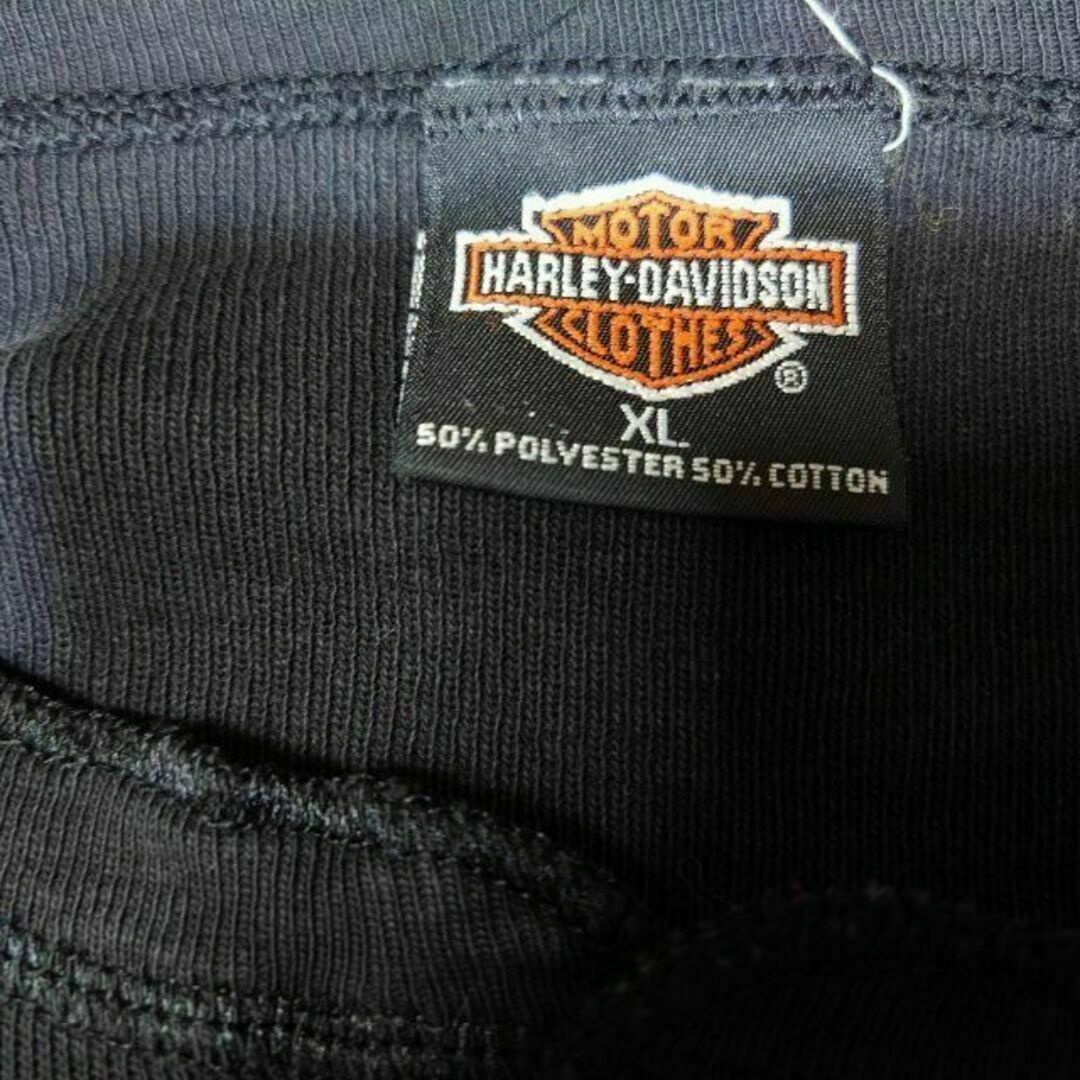Harley Davidson(ハーレーダビッドソン)の90s ハーレーダビッドソン　ビッグプリント　ヘンリーネック　ロンT　USA製 メンズのトップス(スウェット)の商品写真