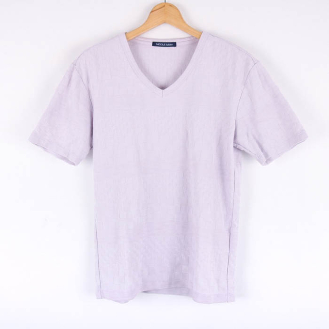 NICOLE(ニコル)のニコル 半袖Tシャツ トップス カットソー ニット素材 Selection メンズ 48サイズ パープル NICOLE メンズのトップス(Tシャツ/カットソー(半袖/袖なし))の商品写真