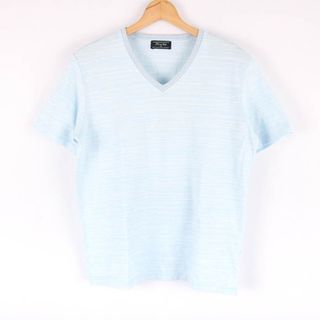 メンズビギ(MEN'S BIGI)のメンズビギ 半袖Tシャツ トップス カットソー Vネック リブ メンズ Mサイズ ブルー MEN'S BIGI(Tシャツ/カットソー(半袖/袖なし))