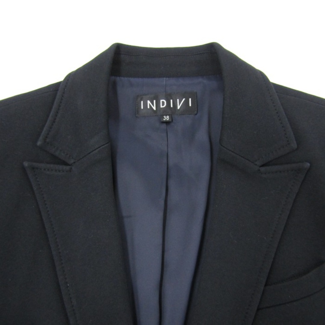 INDIVI(インディヴィ)のインディヴィ テーラードジャケット アウター スーツ 入学式 卒園式 ワールド レディース 38サイズ ブラック INDIVI レディースのジャケット/アウター(テーラードジャケット)の商品写真