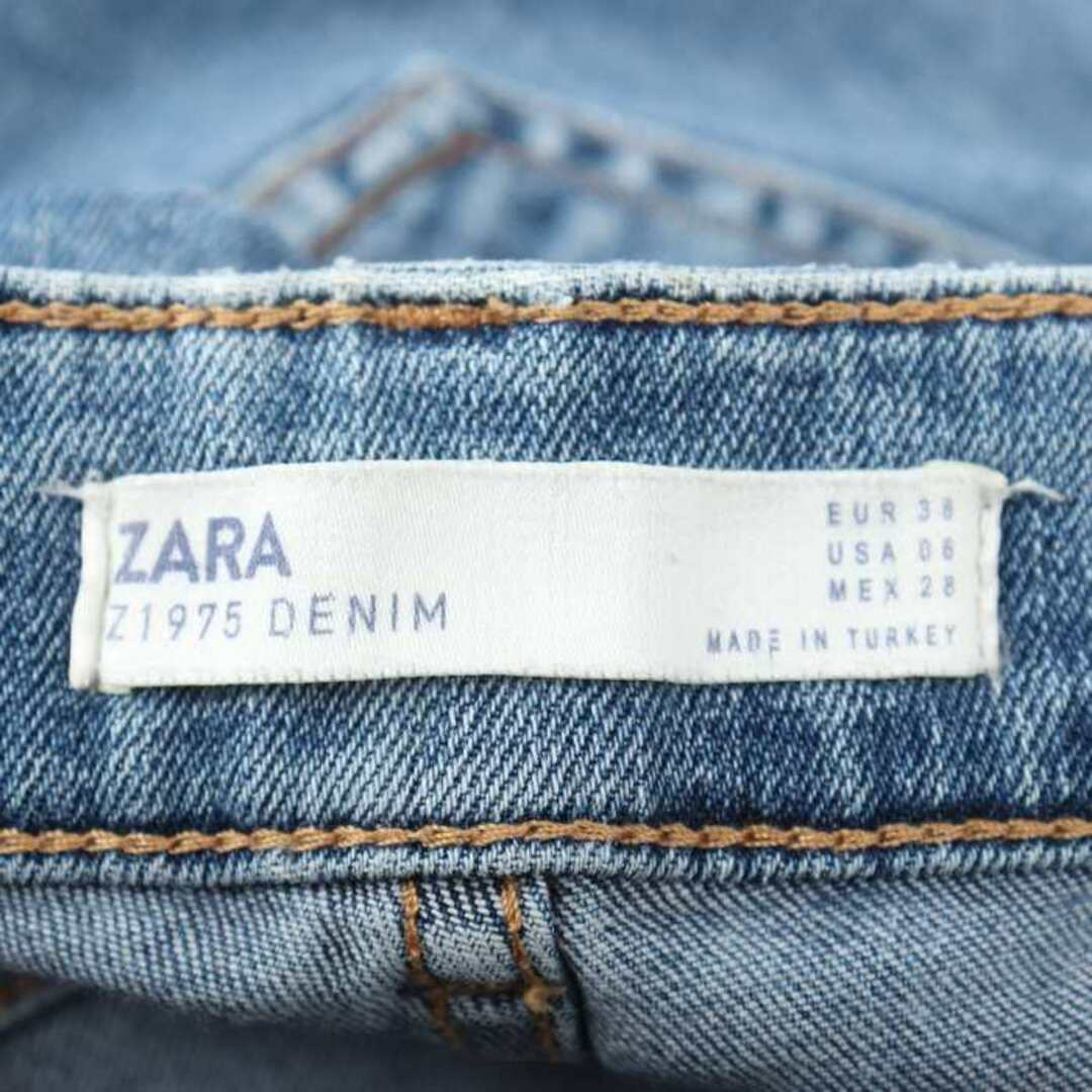 ZARA(ザラ)のザラ デニムパンツ ジーンズ スキニー 裾ダメージ加工 レディース 38サイズ ブルー ZARA レディースのパンツ(デニム/ジーンズ)の商品写真