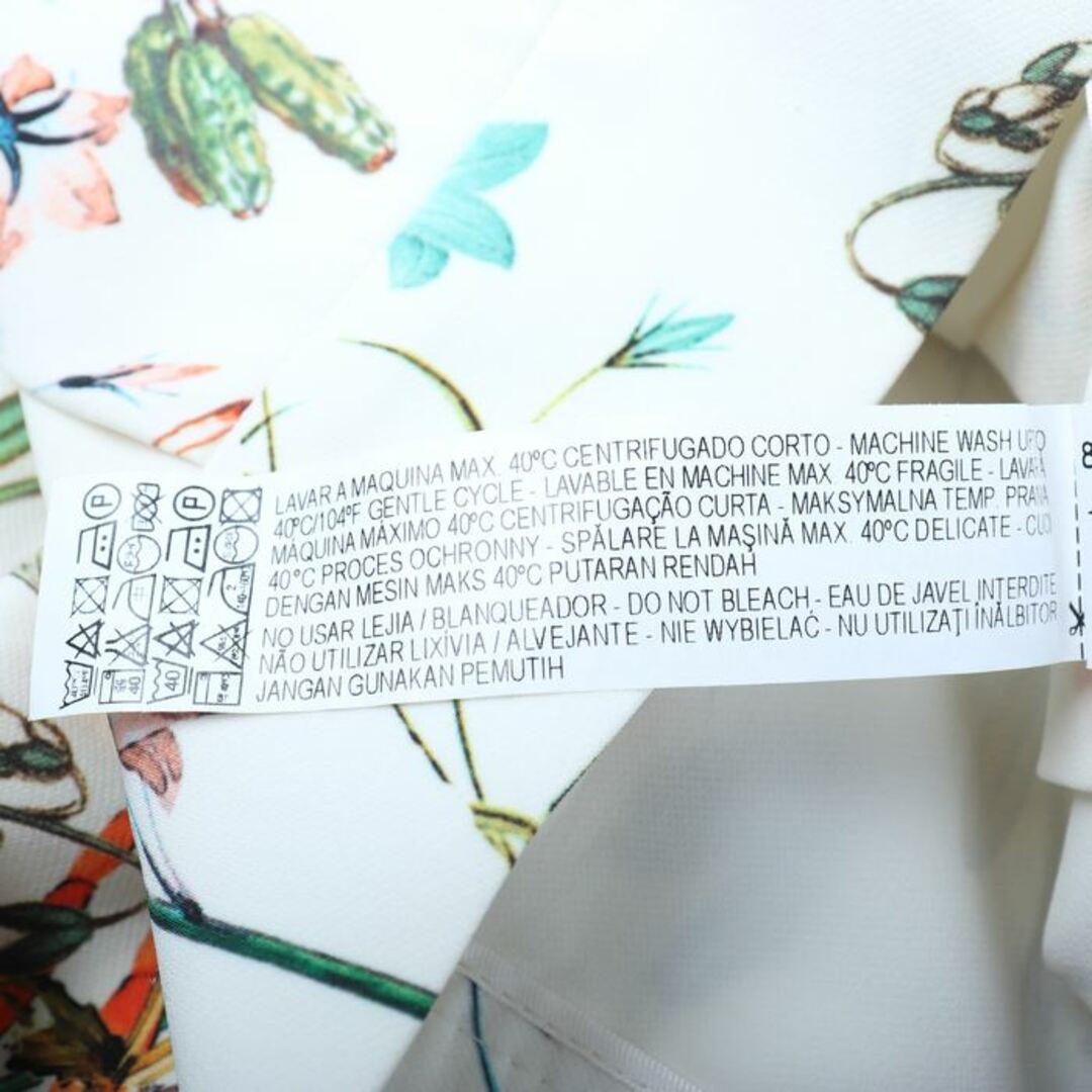 ZARA(ザラ)のザラ ストレート ミディアム丈 タック入り 花柄 ファスナー レディース XSサイズ ホワイト グリーン ZARA レディースのスカート(その他)の商品写真