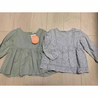 ザラキッズ(ZARA KIDS)の新品 100 グリーンチュニック ZARA ザラ 98 レースブラウス トップス(ブラウス)